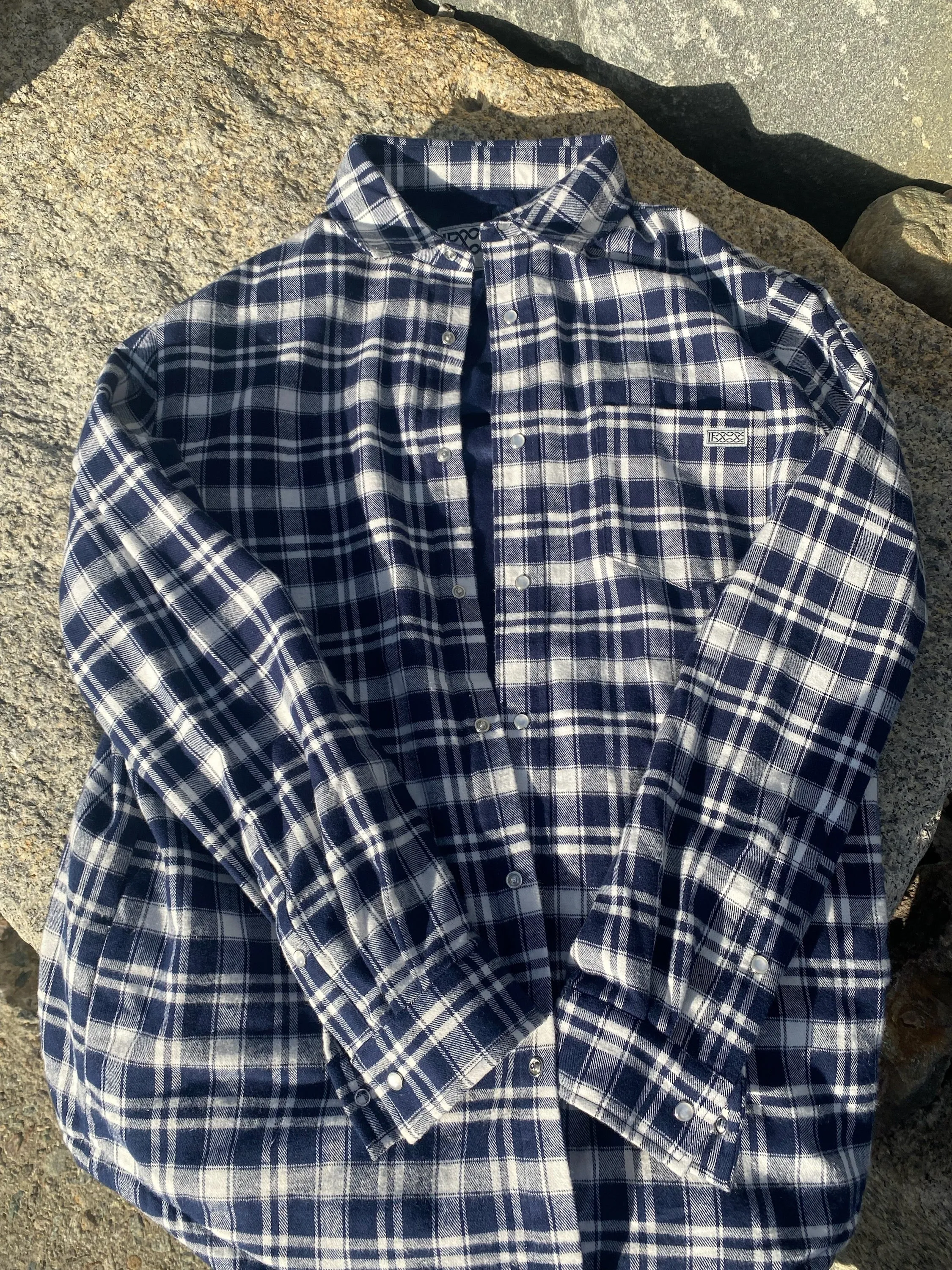 Micro fleece lined Navy Check Flannel