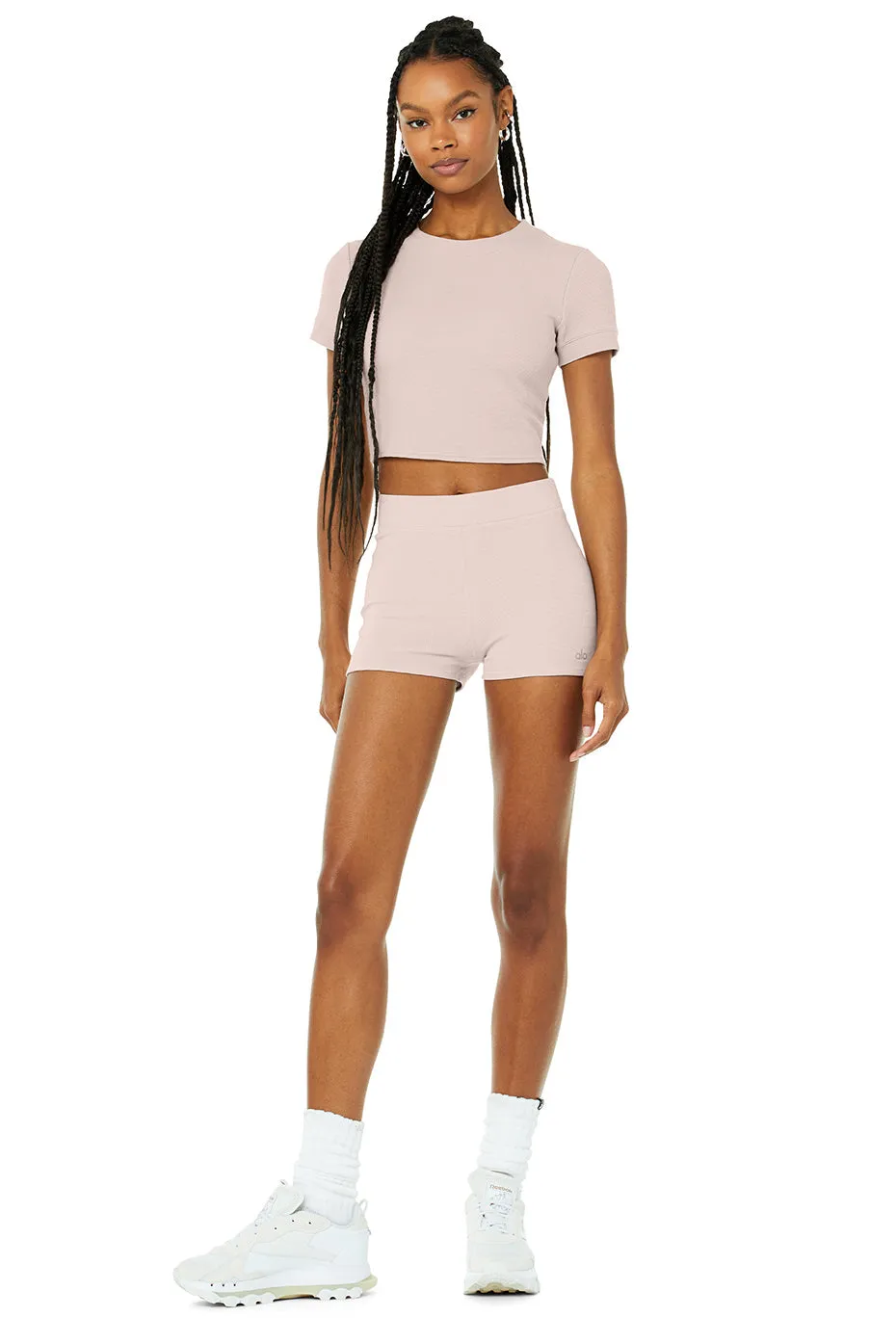 Micro Waffle Sierra Short Sleeve Top & Micro Waffle Pleasant Boyshort Set