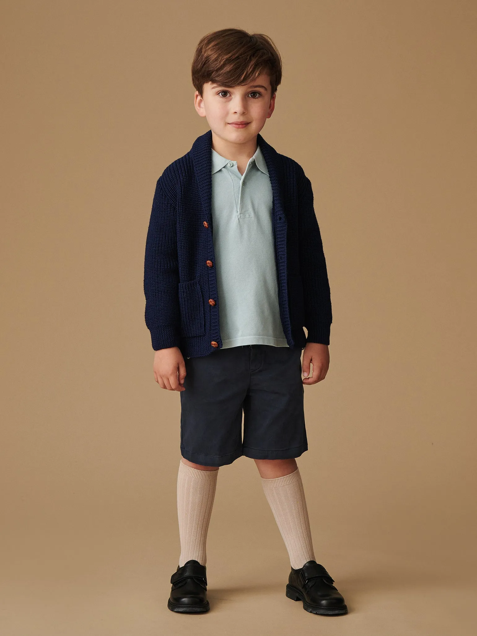 Navy Axel Merino Boy Cardigan