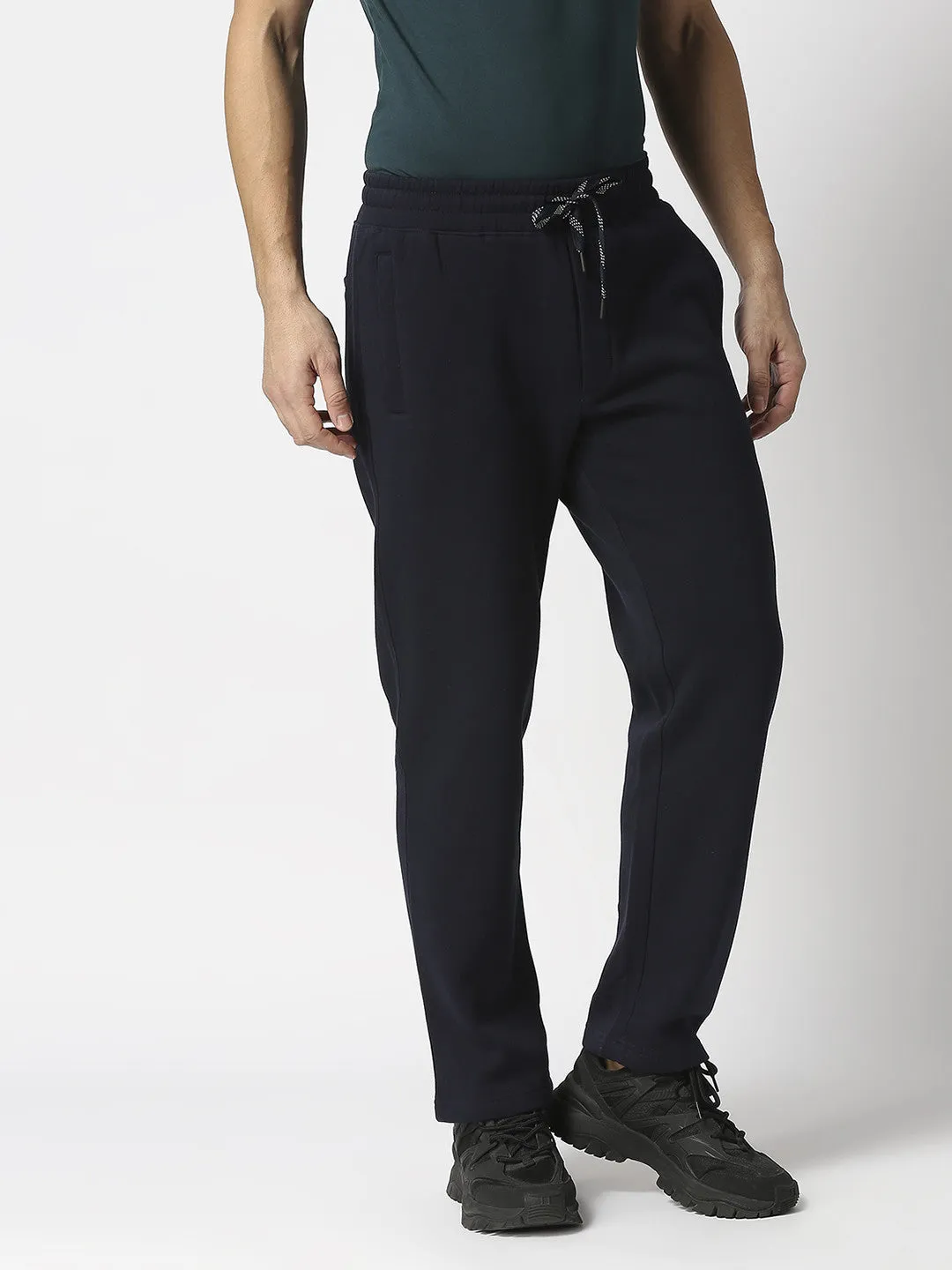 Navy Blue Fleece Track Pants