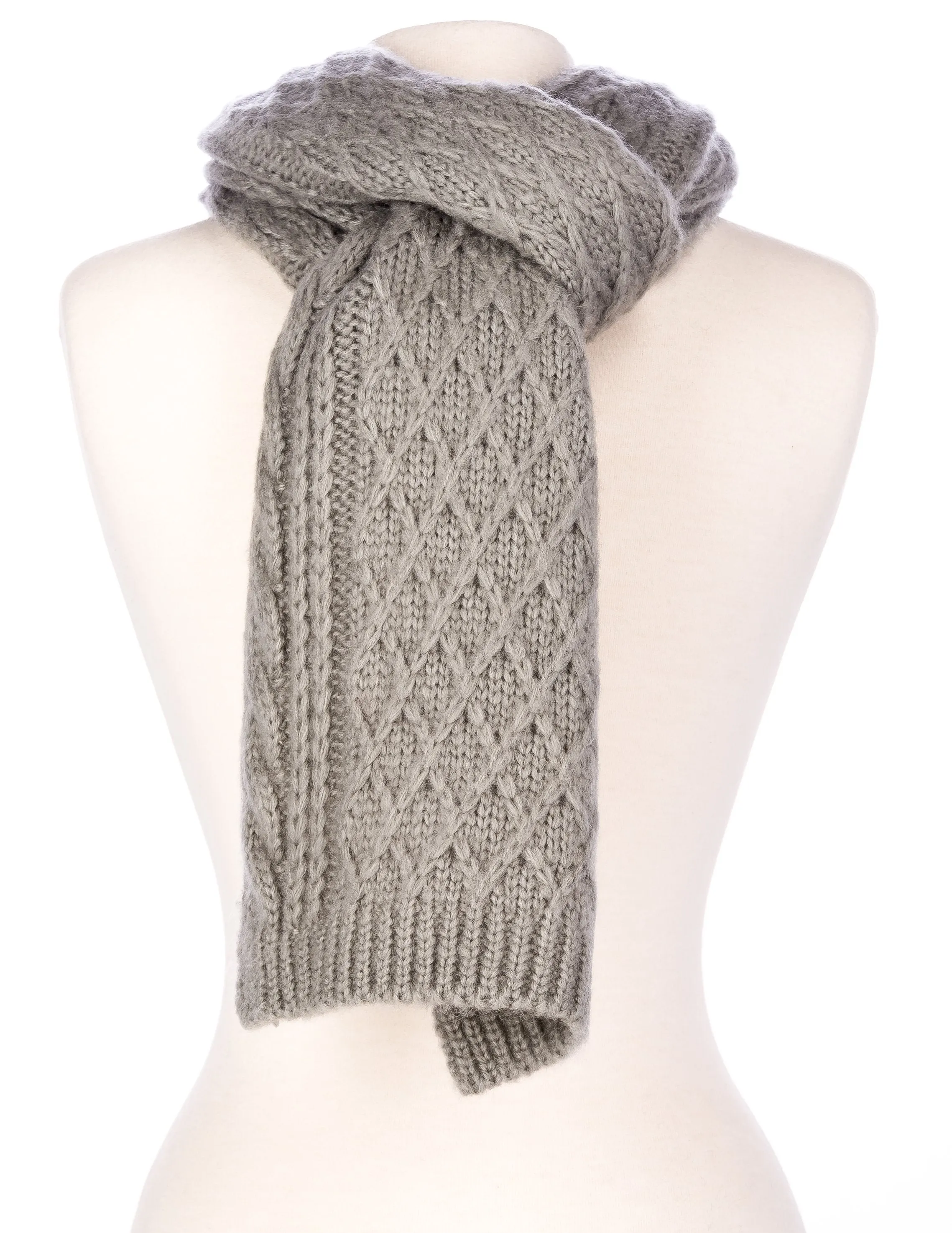 Noble Mount Mens Super-Soft Cable Knit Avalanche Scarf and Hat Set