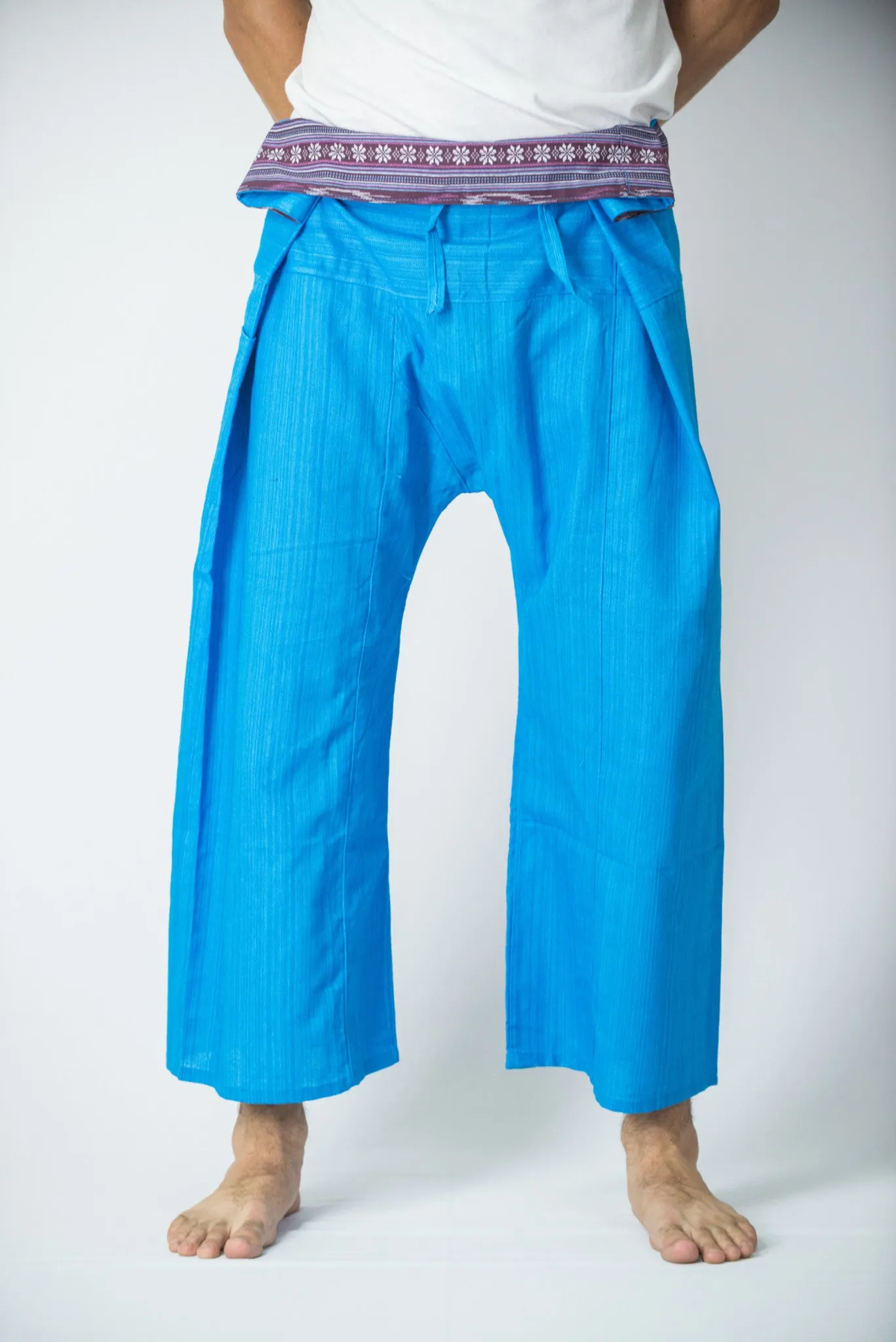 Organic Cotton Thai Fisherman Yoga Massage Pants Blue