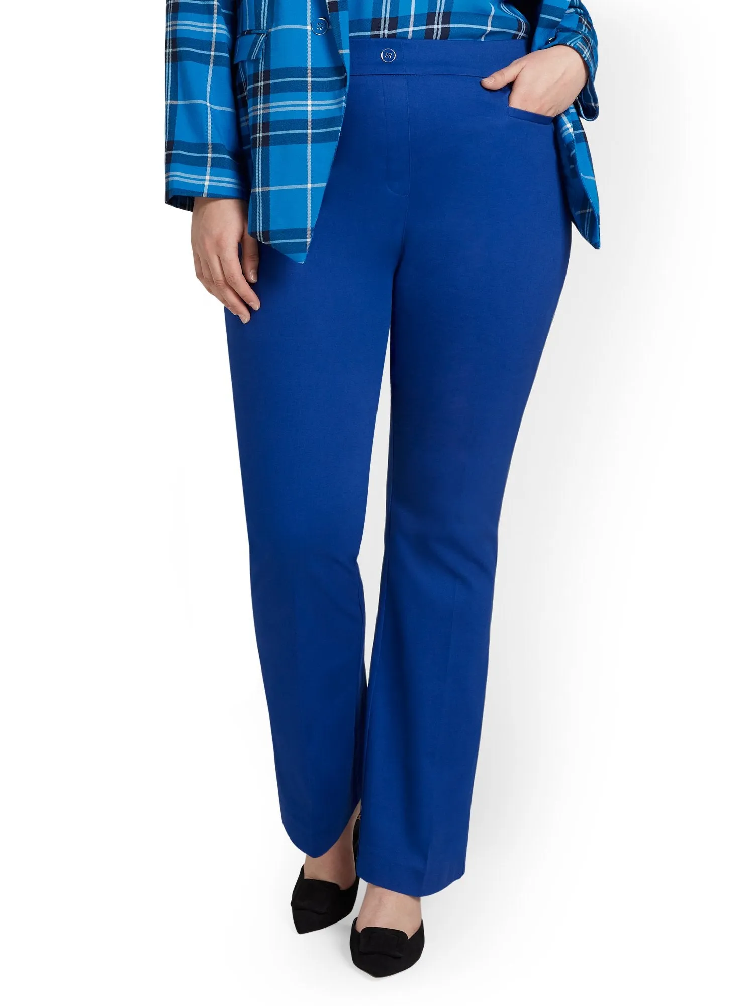 Petite High-Waisted Pull-On Bootcut Pant - NY&Chic Collection