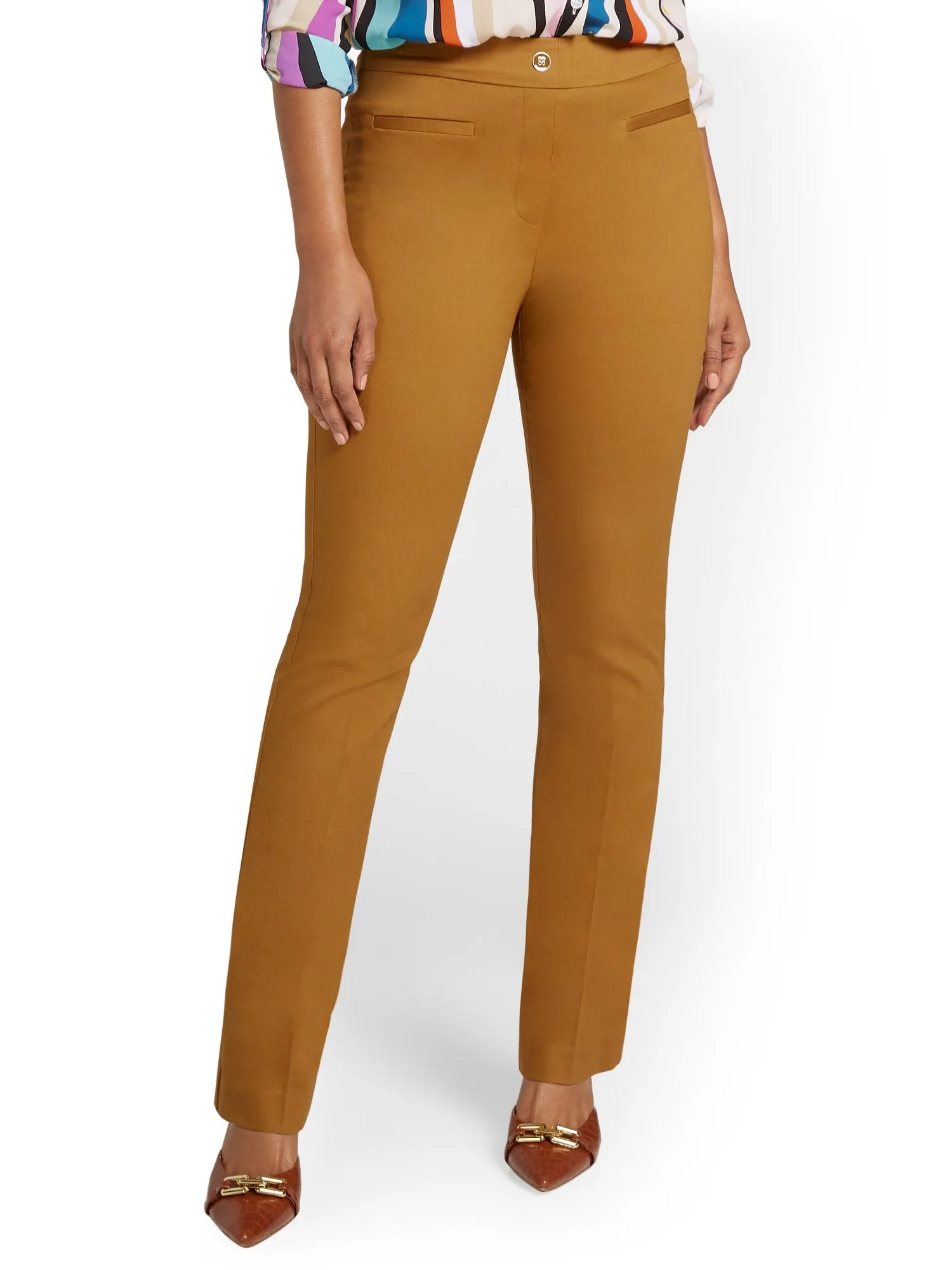 Petite High-Waisted Pull-On Bootcut Pant - NY&Chic Collection