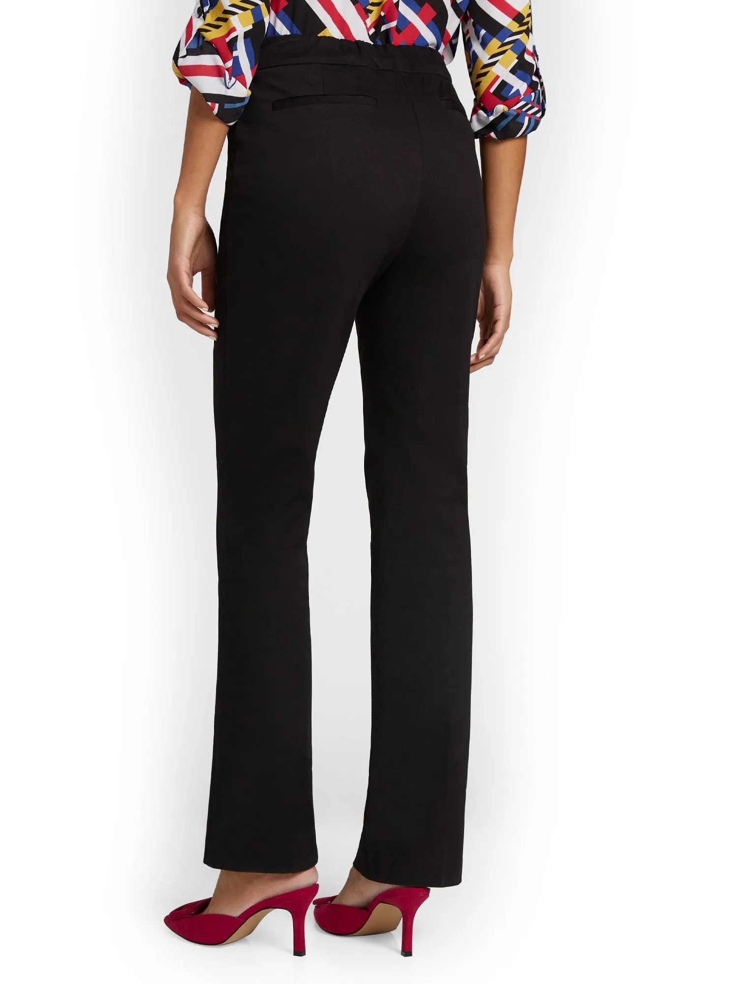 Petite High-Waisted Pull-On Bootcut Pant - NY&Chic Collection