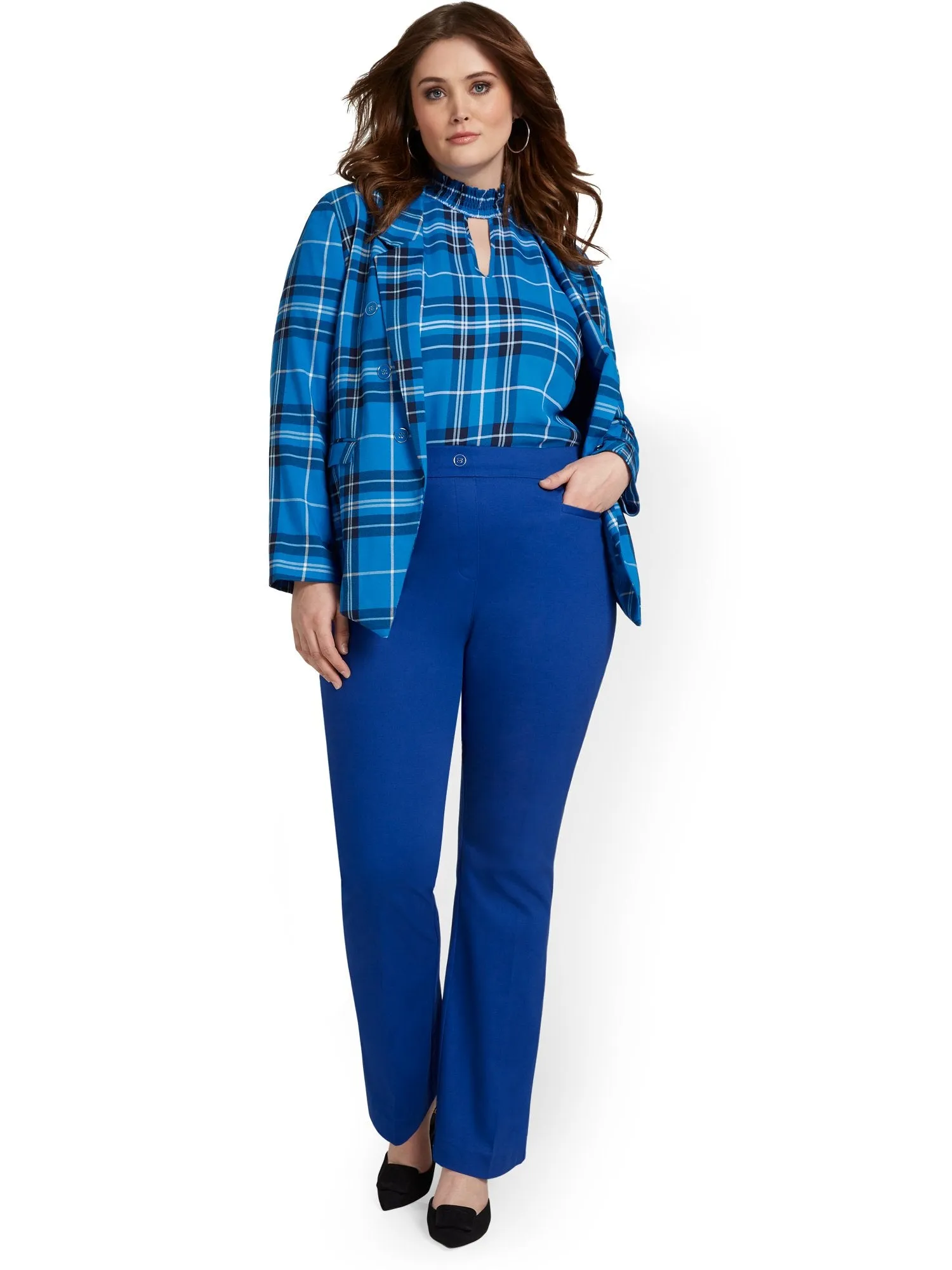 Petite High-Waisted Pull-On Bootcut Pant - NY&Chic Collection