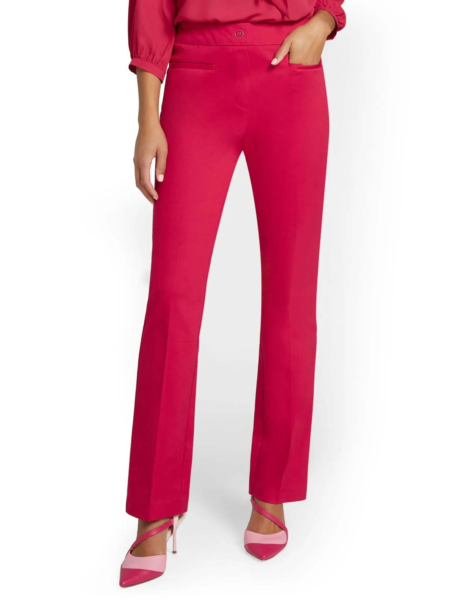 Petite High-Waisted Pull-On Bootcut Pant - NY&Chic Collection