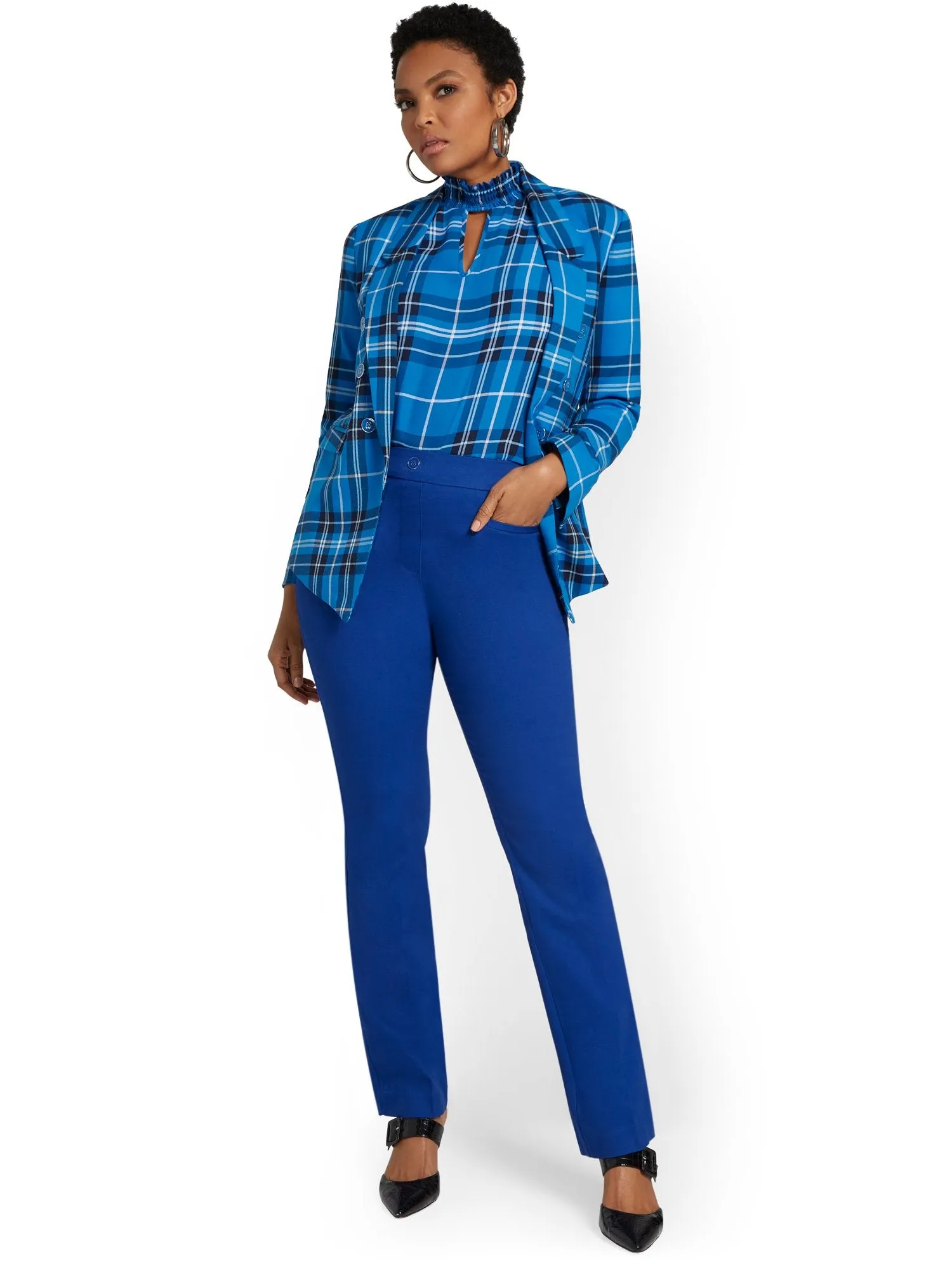 Petite High-Waisted Pull-On Bootcut Pant - NY&Chic Collection