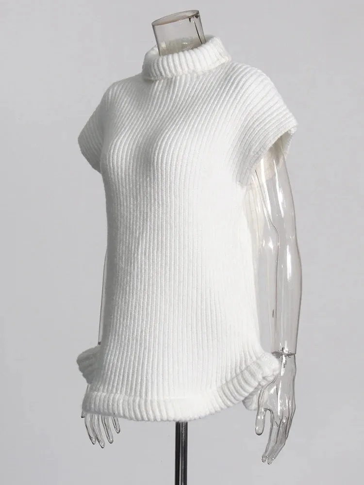 Pre Order:  Elegant Turtleneck Sleeveless Knitted Top