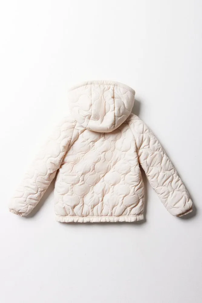 Quilted Hooded Jacket Natural