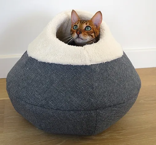 ROUND COSY PLUSH CAT CAVE