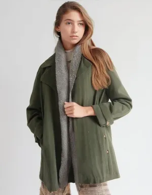 Sage Green Relaxed Trench Coats