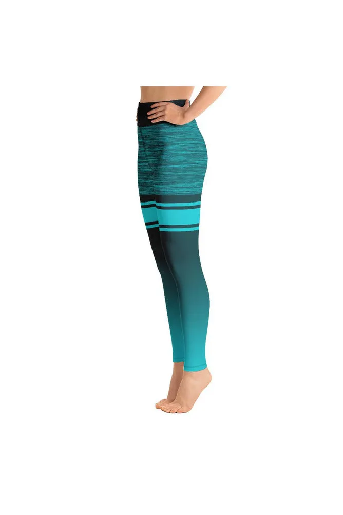 Sea Green Ombre Mid Thigh Yoga Leggings