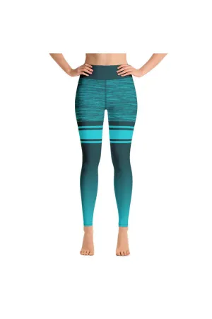 Sea Green Ombre Mid Thigh Yoga Leggings