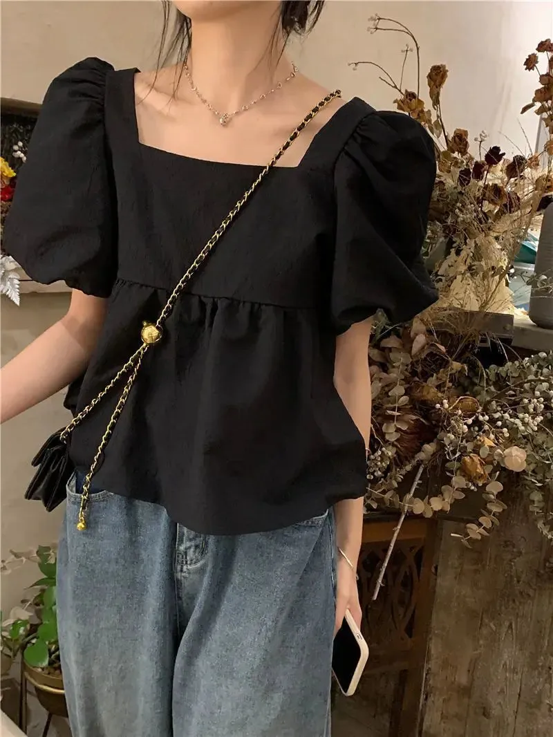 Simple Sweet Basics Korean Style All-Match Blouses