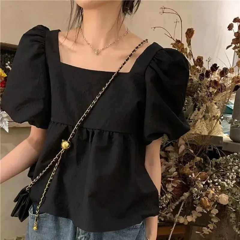 Simple Sweet Basics Korean Style All-Match Blouses