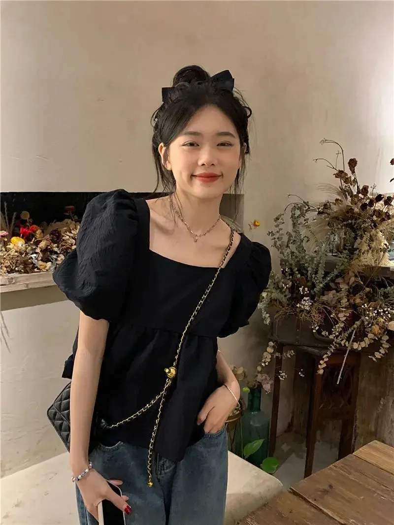 Simple Sweet Basics Korean Style All-Match Blouses