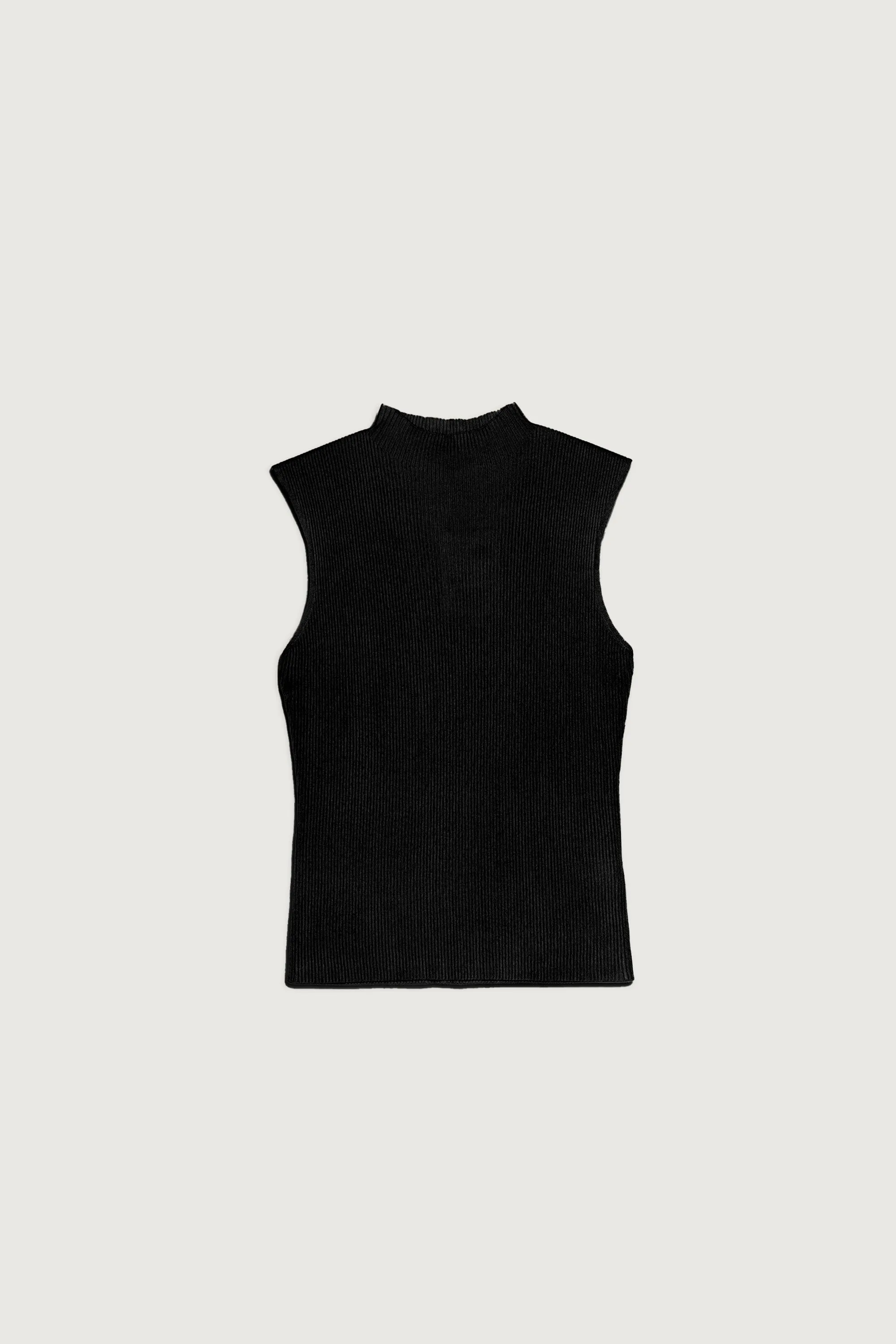 SLEEVELESS MOCKNECK SWEATER