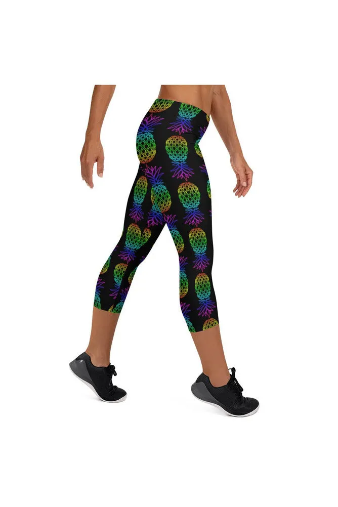 Spectral Pineapple Capri Leggings