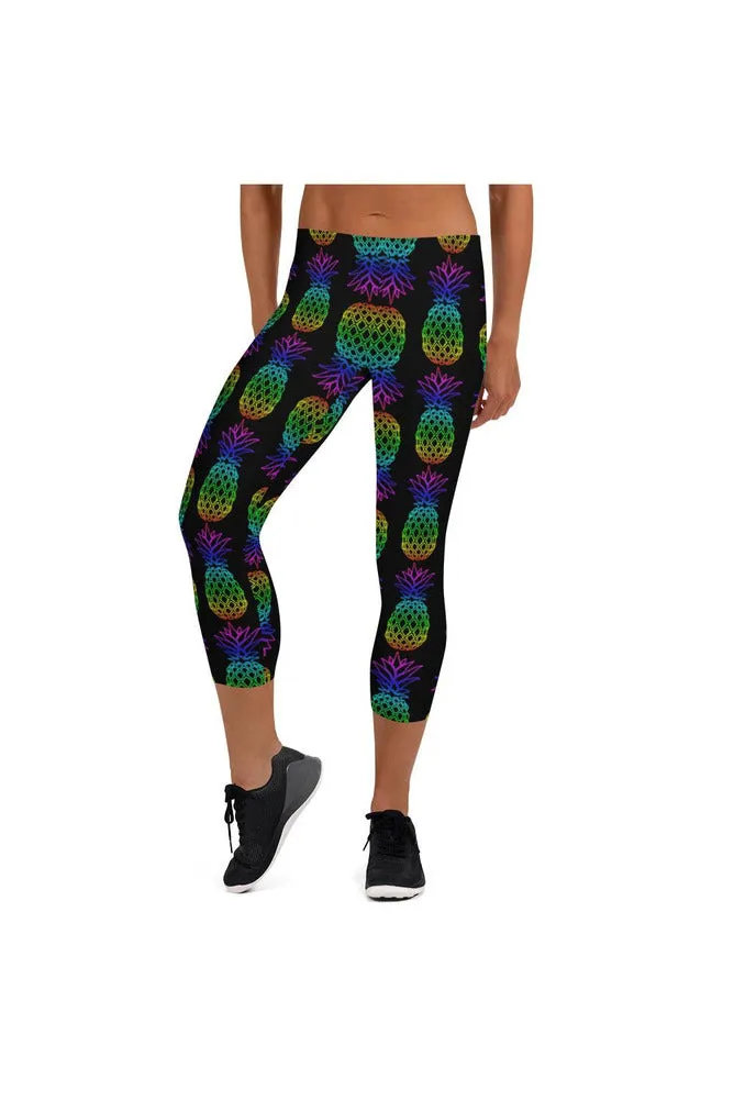 Spectral Pineapple Capri Leggings