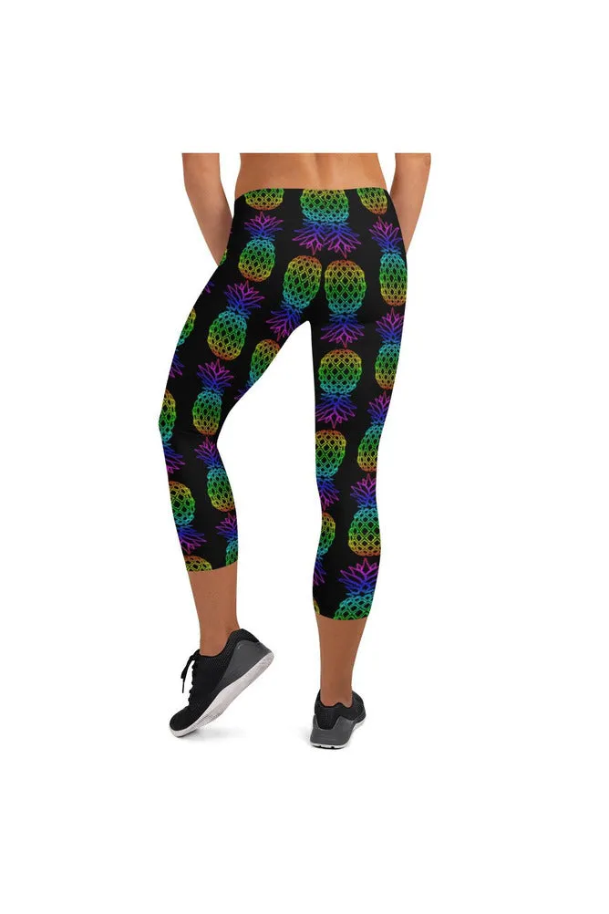 Spectral Pineapple Capri Leggings