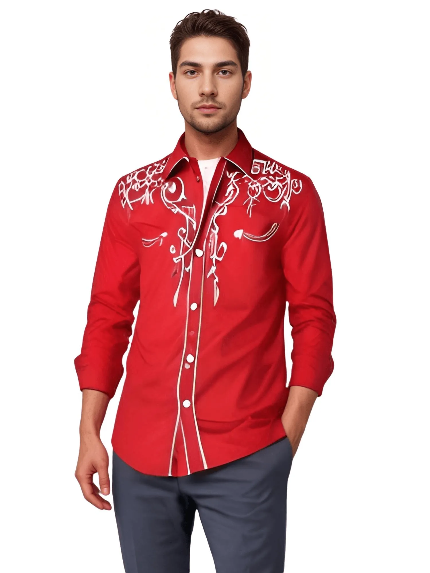 Stylish Men's Western Cowboy Shirt