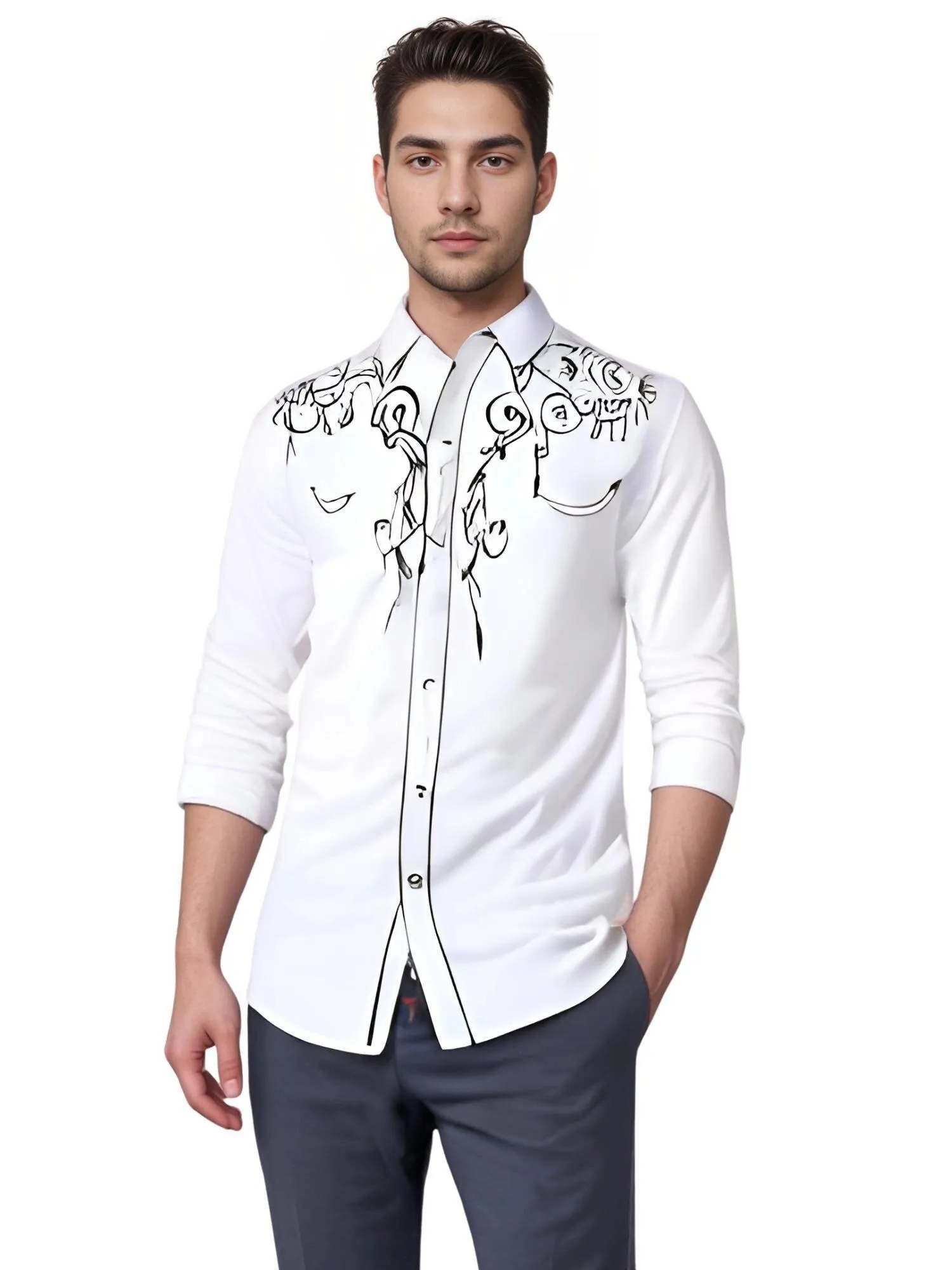 Stylish Men's Western Cowboy Shirt