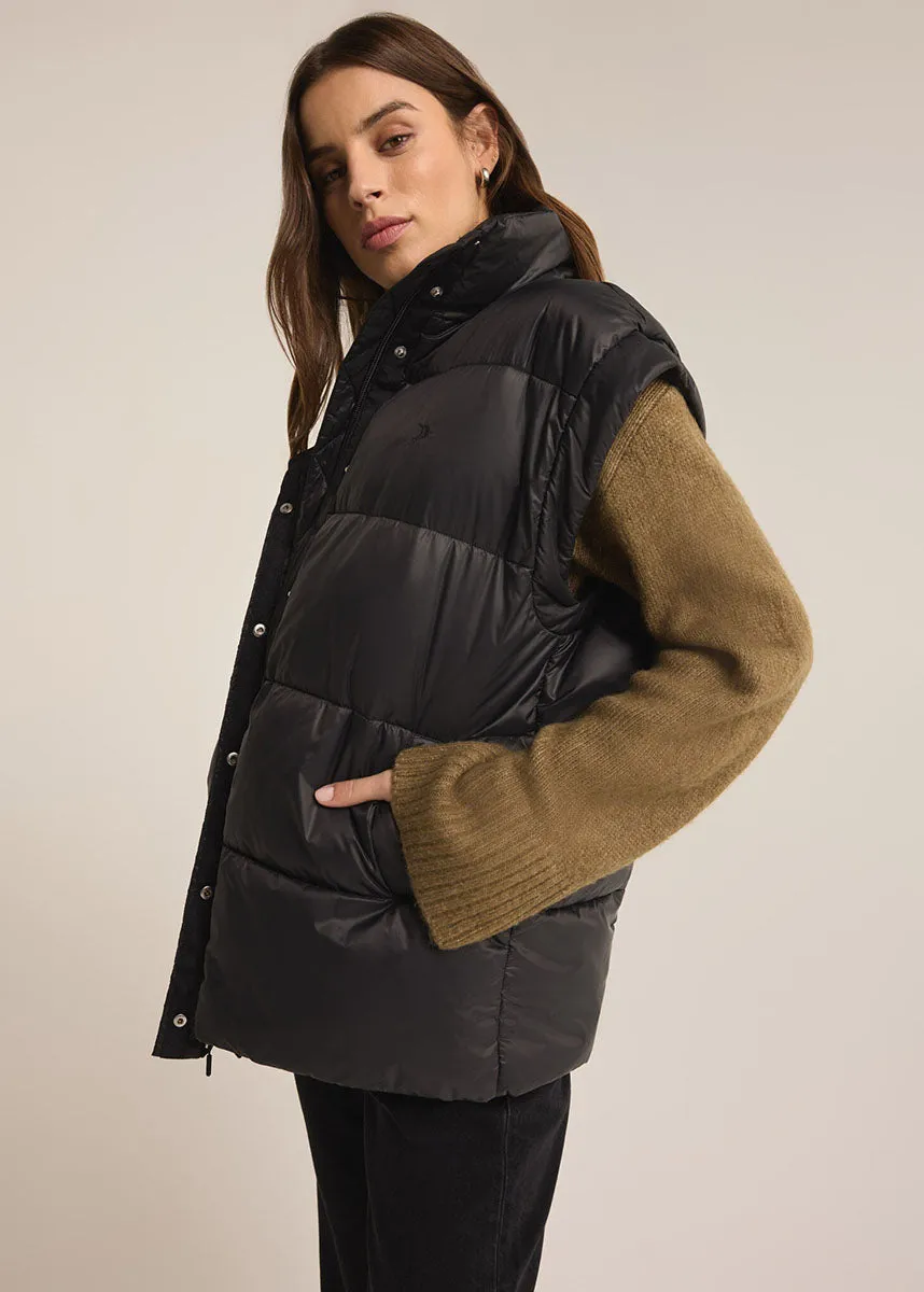 Sundown Oversized Puffer Vest - Black