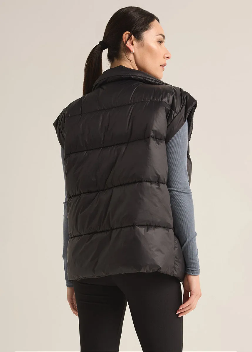 Sundown Oversized Puffer Vest - Black