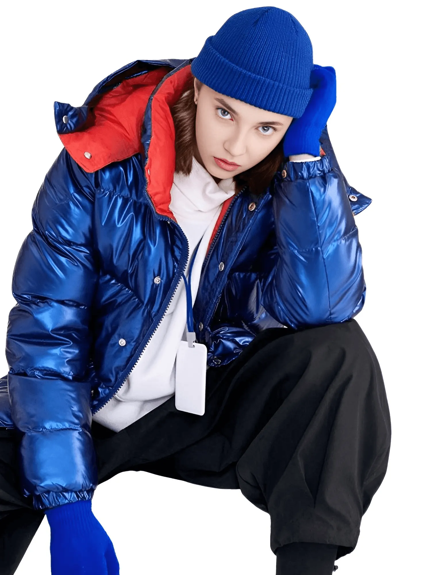 Unisex White Duck Down Puffer Jackets With Detachable Hood