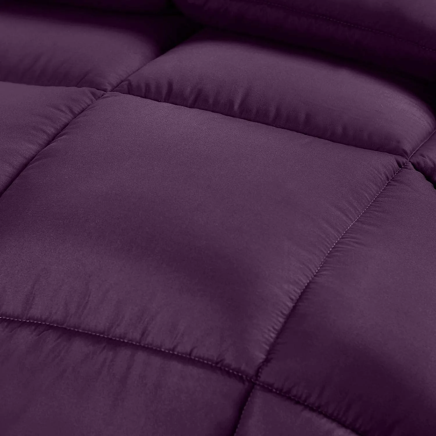 Utopia Bedding Comforter Duvet Insert - Quilted Comforter with Corner Tabs - Box Stitched Down Alternative Comforter (Queen, Plum/Purple)