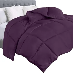 Utopia Bedding Comforter Duvet Insert - Quilted Comforter with Corner Tabs - Box Stitched Down Alternative Comforter (Queen, Plum/Purple)