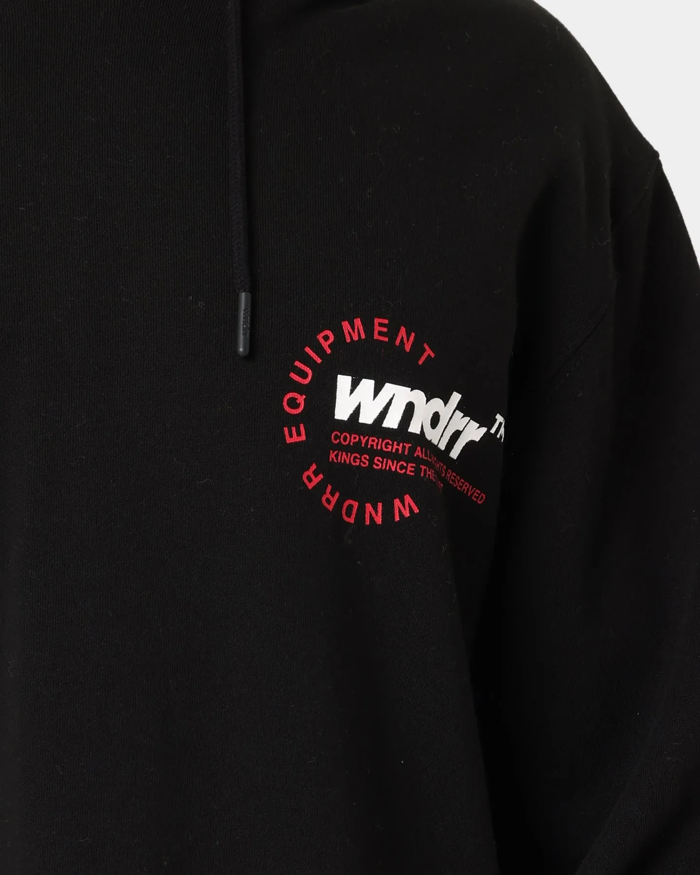 WNDRR Upstaged Curved Hem Hoodie Black