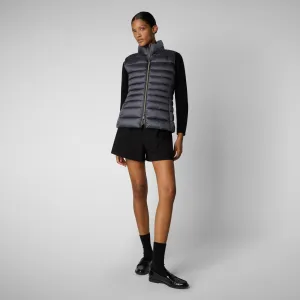 Women's Animal free Puffer Vest Lynn in ebony grey