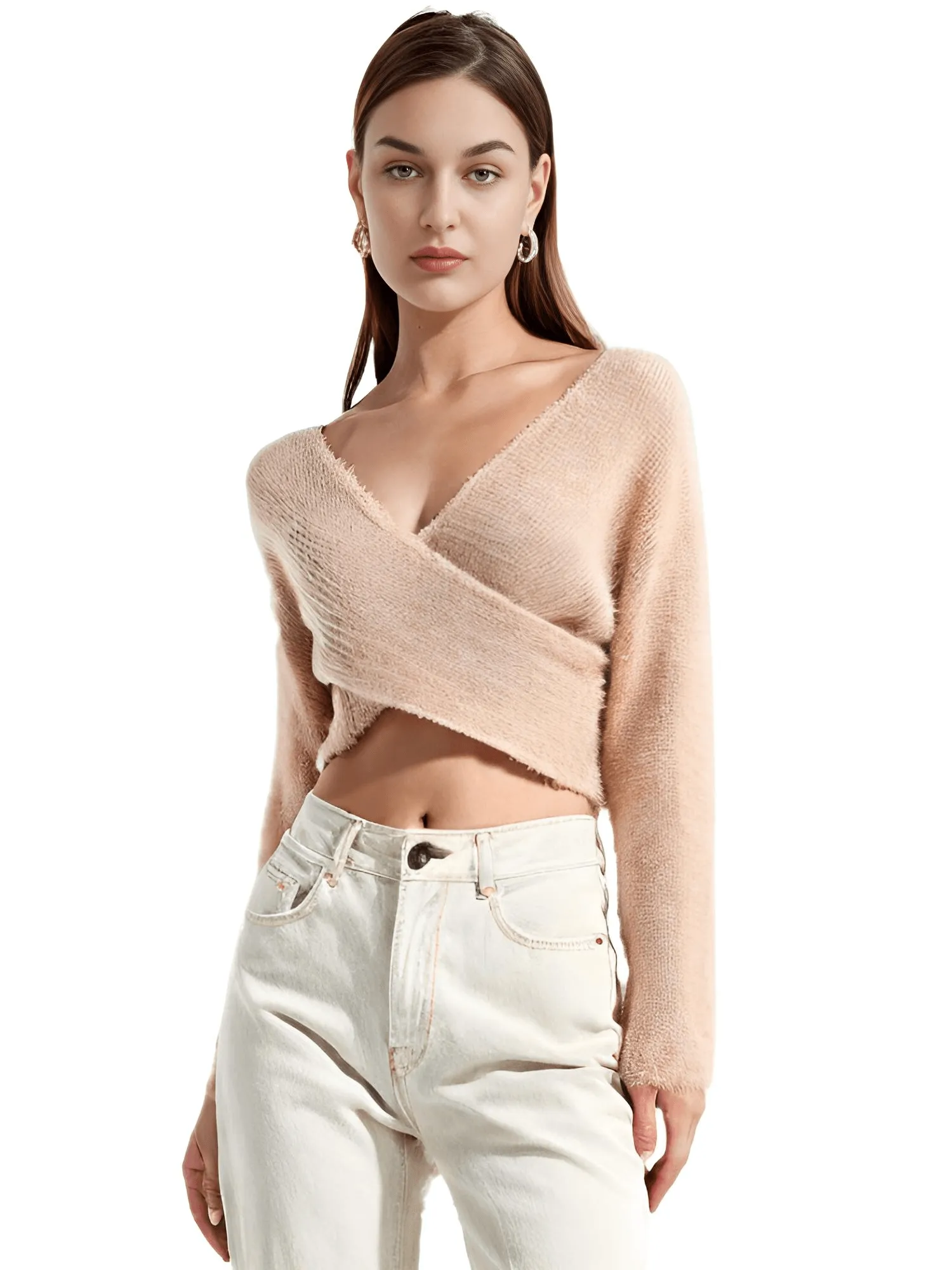 Women's Fluffy Crop Sweater