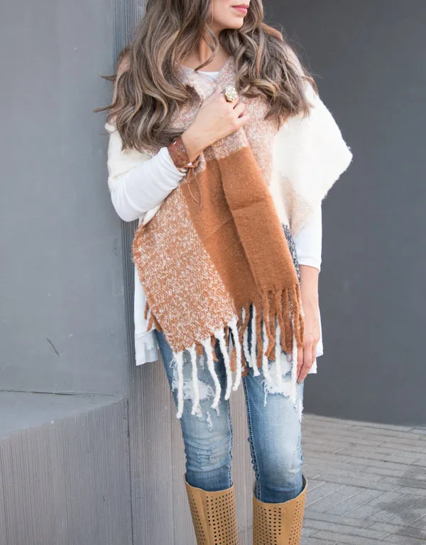 Wool Blend Tassel Scarf