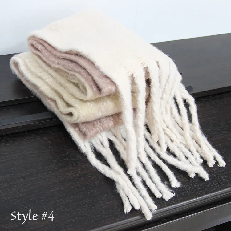 Wool Blend Tassel Scarf