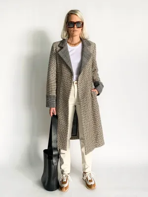 Wool Houndstooth Coat