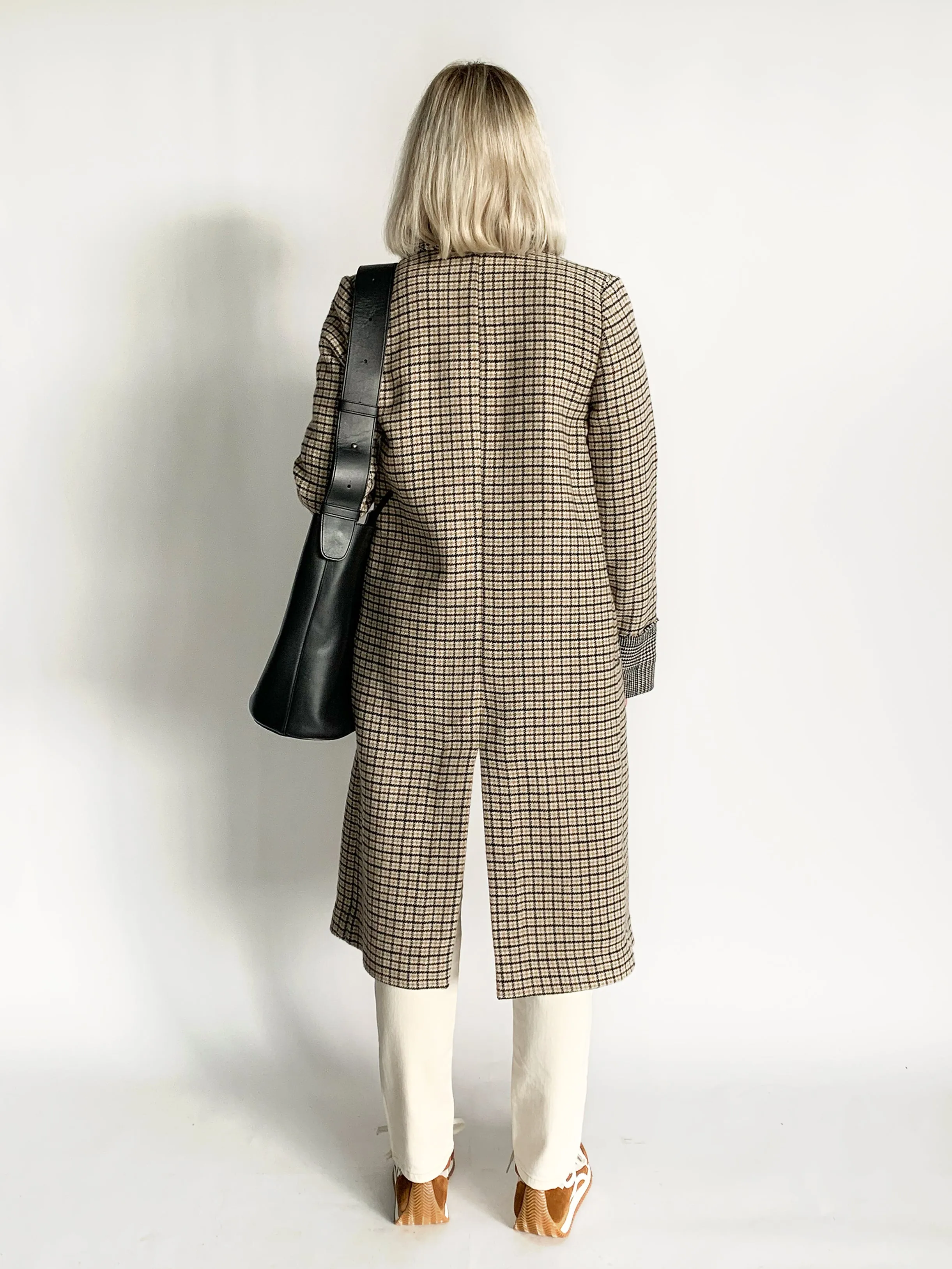 Wool Houndstooth Coat