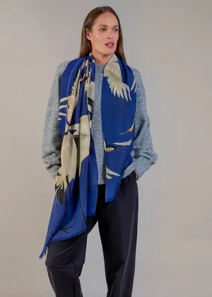 Wool Scarf- Stork Royal Blue