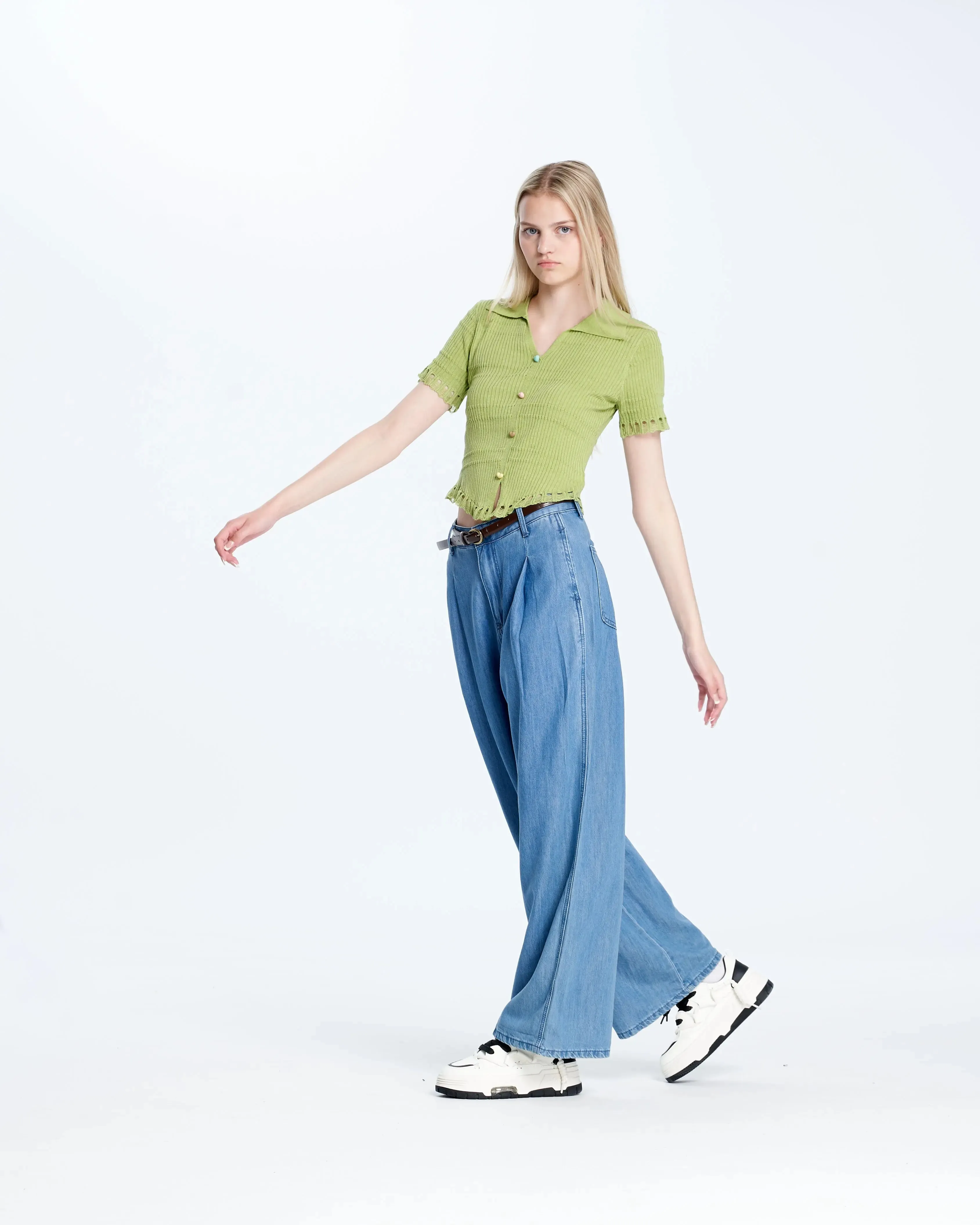 YZ6236 Wide Leg Soft Denim Pants